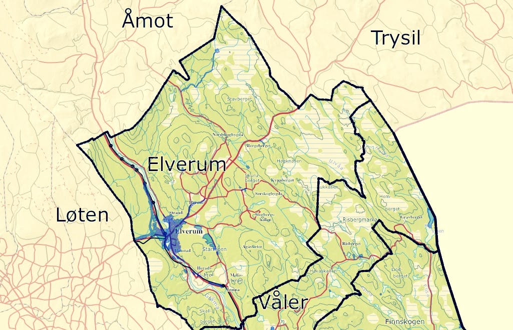 Kart Mora Kart Over Elverum